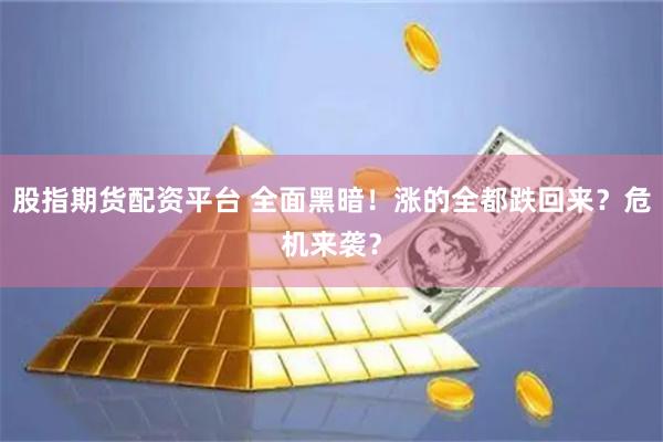 股指期货配资平台 全面黑暗！涨的全都跌回来？危机来袭？